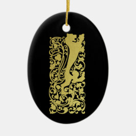 Ornamento De Cerâmica Will Bradley Heraldic Lion