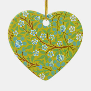 Ornamento De Cerâmica William Morris - Clover (amarelo e azul)