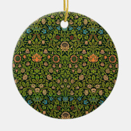 Ornamento De Cerâmica William Morris - Columbina, verde escuro,