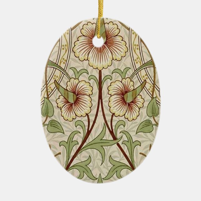 Ornamento De Cerâmica William Morris Daffodil Classic Flower Wallpaper (Frente)