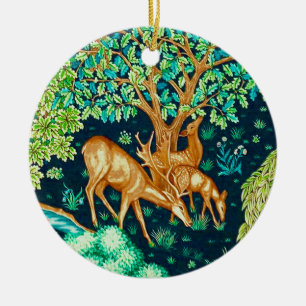 Ornamento De Cerâmica William Morris Deer por um índio Brook Tapeçaria