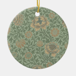 Ornamento De Cerâmica William Morris Grafton Padrão Floral Verde Salvia