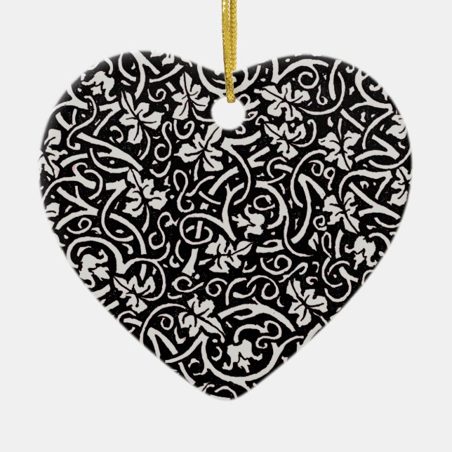 Ornamento De Cerâmica William Morris Grapevine Vine Leaf Patterno (Frente)