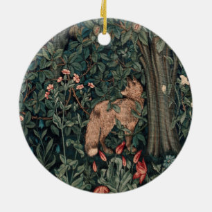 Ornamento De Cerâmica William Morris Greenery Fox Willife