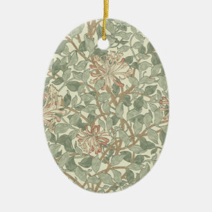 Ornamento De Cerâmica William Morris Honeysuckle Green Floral