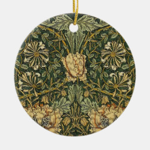 Ornamento De Cerâmica William Morris Honeysuckle Verde Amarelo
