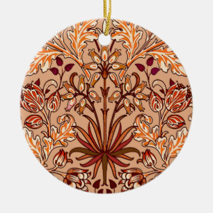 Ornamento De Cerâmica William Morris Hyacinth Impressão, Brown e Beige