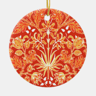 Ornamento De Cerâmica William Morris Hyacinth Impressão, Mandarin Orange