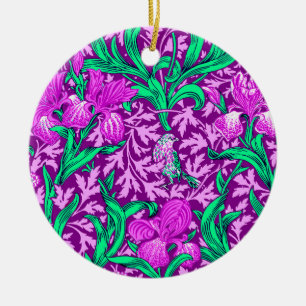 Ornamento De Cerâmica William Morris Irises, Ametista Roxo