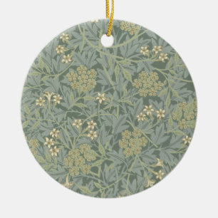Ornamento De Cerâmica William Morris Jasmine Blue Botanic Art