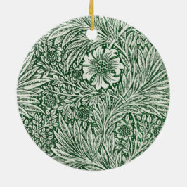 Ornamento De Cerâmica william morris marigold verde floral flor
