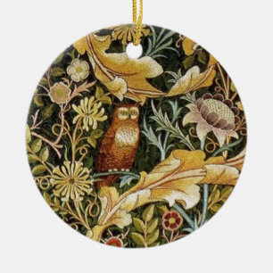 Ornamento De Cerâmica William Morris Owl an Acanthus