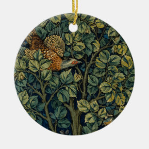 Ornamento De Cerâmica William Morris Pheasant Bird Tree Botânica