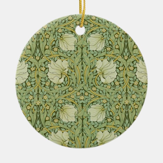 Ornamento De Cerâmica William Morris Pimpernel Floral Blue Wallpaper (Frente)