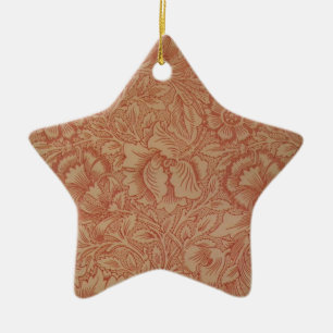 Ornamento De Cerâmica William Morris Pink Poppy Floral Flor