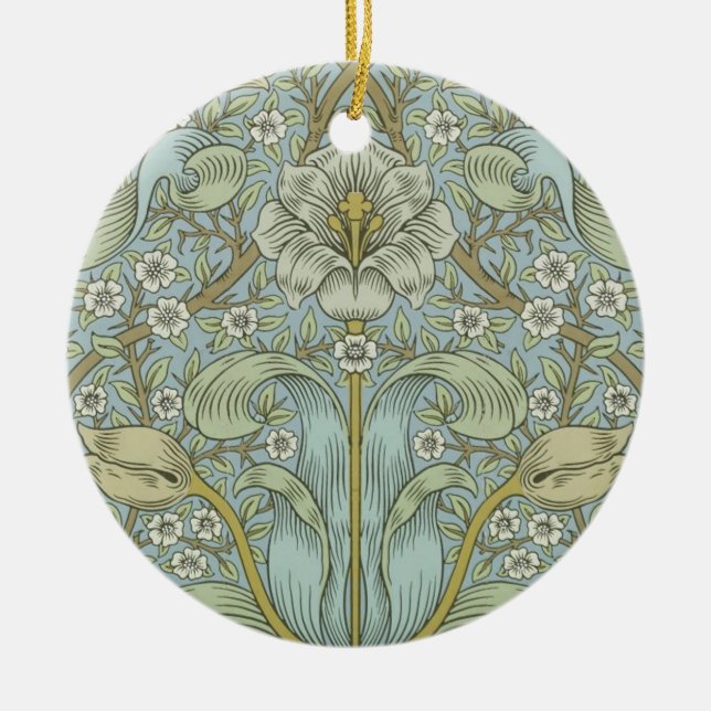 Ornamento De Cerâmica William Morris Primavera Thicket Classic Pattern (Frente)