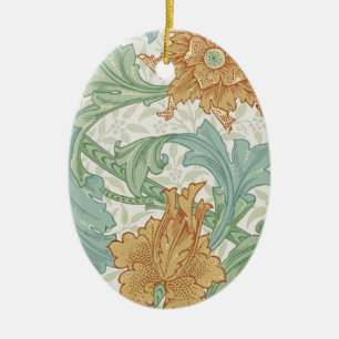 Ornamento De Cerâmica William Morris Solteiro Stem Floral Patterno