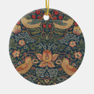 Ornamento De Cerâmica William Morris Strawberry Theves Birds Floral