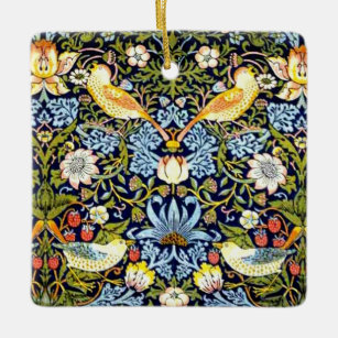 Ornamento De Cerâmica William Morris: Strawberry Thief Vintage design,