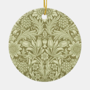 Ornamento De Cerâmica William Morris Sunflower Green Flower