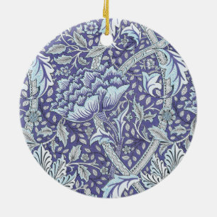 Ornamento De Cerâmica William Morris Windrush Padrão Floral Azul