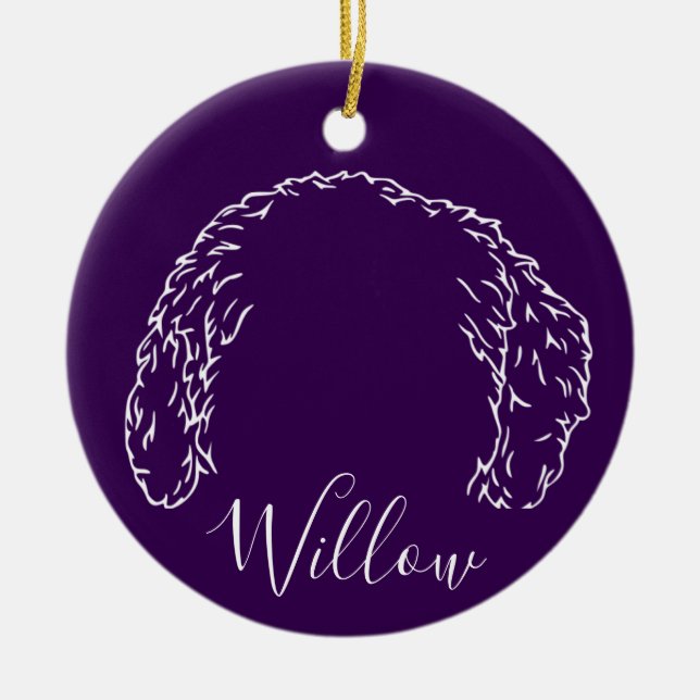 Ornamento De Cerâmica Willow Ornament (Paw Prints) (Frente)