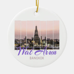 Ornamento De Cerâmica Win Arun Temple Bangkok Tailândia Sunset Souvenir