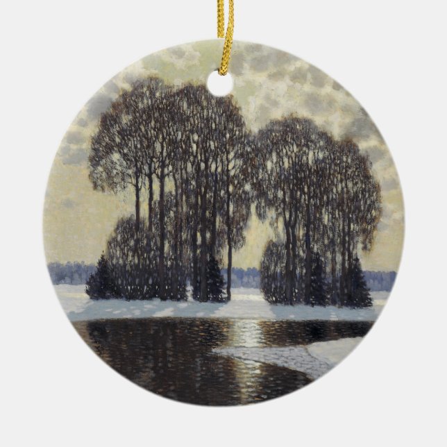 Ornamento De Cerâmica Winter (por Vilhelms Purvitis) (Frente)