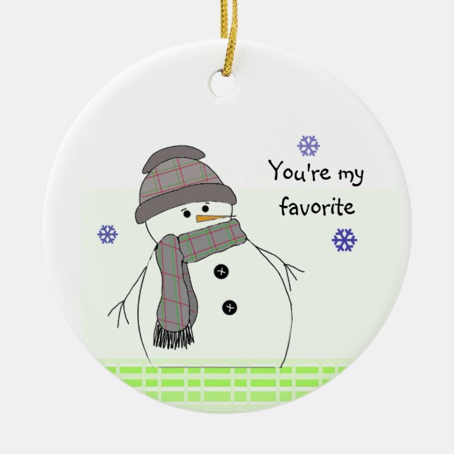 Ornamento De Cerâmica Winter White Snowman (Frente)