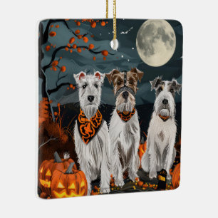 Ornamento De Cerâmica Wirefox Terrier Halloween Spooky