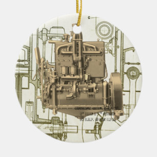 Ornamento De Cerâmica Wisconsin Motor Milwaukee Wisconsin, motor a gás K