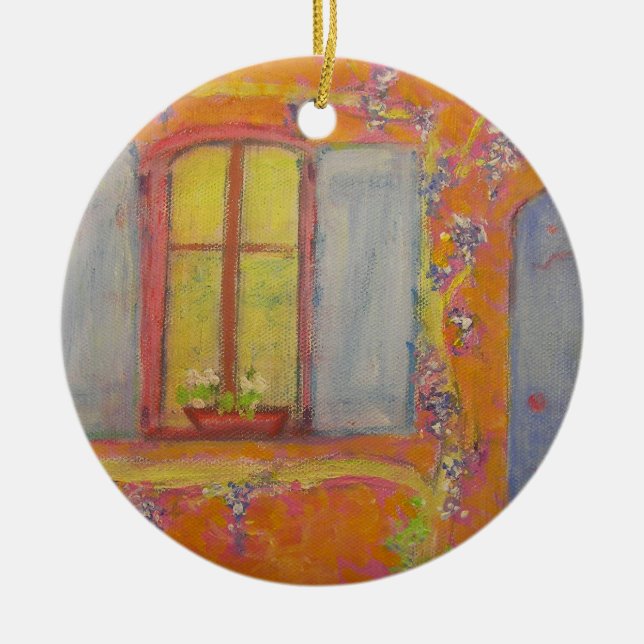 Ornamento De Cerâmica Wisteria Cottage provence frança (Frente)