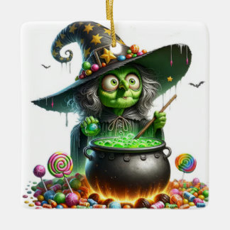 Ornamento De Cerâmica Witch Candy Brew