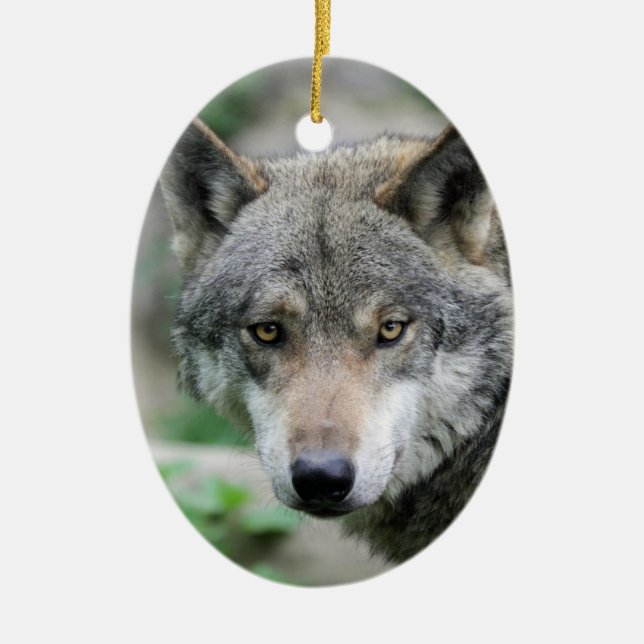 Ornamento De Cerâmica Wolf_011 (Frente)