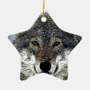 Ornamento De Cerâmica Wolf Eyes