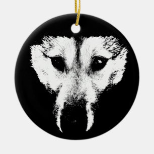 Ornamento De Cerâmica Wolf Ornament Wolf Dog Keepsasakog Gifes