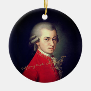 Ornamento De Cerâmica Wolfgang Amadeus Mozart com assinatura