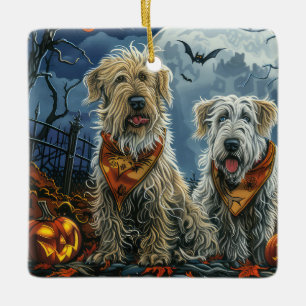 Ornamento De Cerâmica Wolfhound Halloween Spooky
