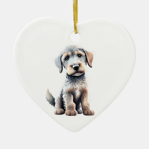 Ornamento De Cerâmica Wolfhound Puppy Irlandês Personalizado