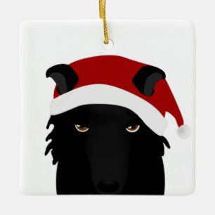 Ornamento De Cerâmica Wolfie Holiday Ornament