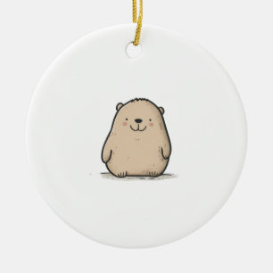 Ornamento De Cerâmica Wombat de Aquarela Adorável