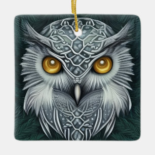 Ornamento De Cerâmica Wonder Wonder Snow Owl Beauty
