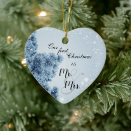 Ornamento De Cerâmica Wonderland | Nosso Primeiro Natal Sr. e Sra.