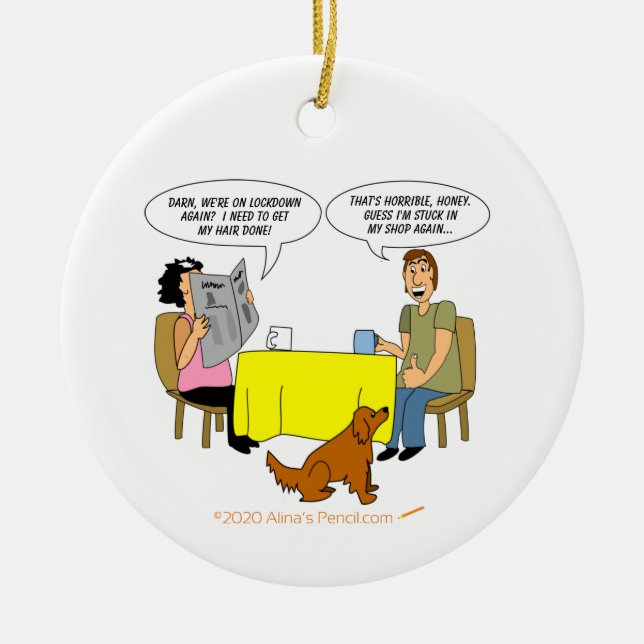 Ornamento De Cerâmica Wood Turner Gift Woodvire Compro Humor de Cartogra (Frente)