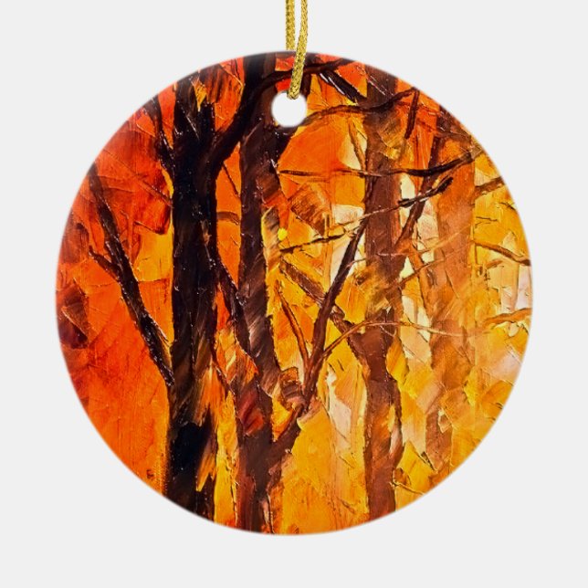 Ornamento De Cerâmica Woods — Pintura Artística (Frente)