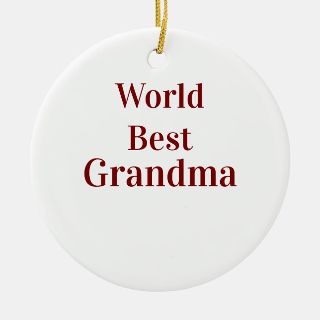 Ornamento De Cerâmica World best Grandma grandmother grandparents pink n (Frente)