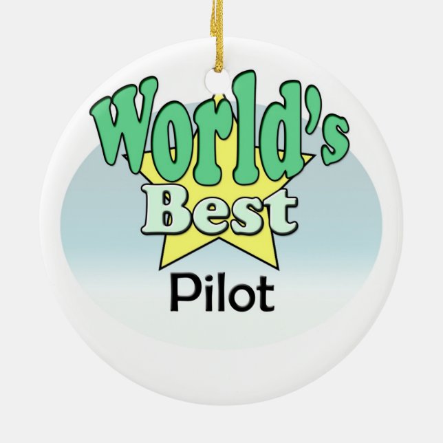 Ornamento De Cerâmica World's best Pilot (Traseira)