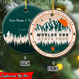 Ornamento De Cerâmica Worlds End State Park Pensilvânia Retro Sunset