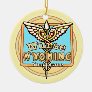 Ornamento De Cerâmica Wyoming Nurse Caduceus