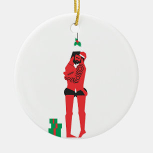 Ornamento De Cerâmica X mas vermelho